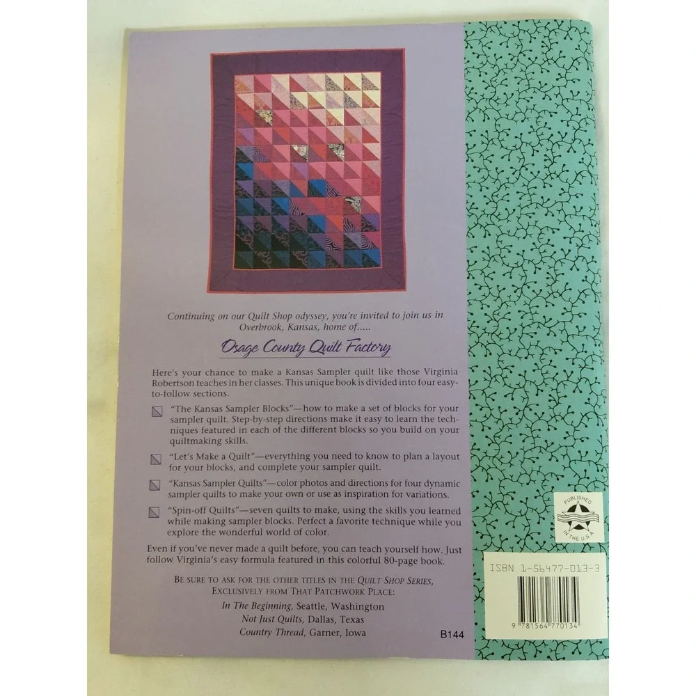 Osage County Quilt Factory Quilt Pattern Book Virginia Robertson 1992 Quilt Shop